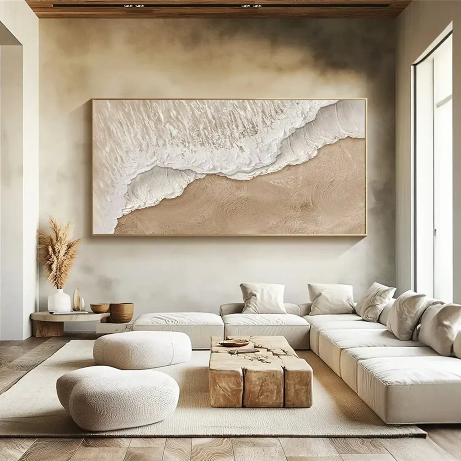 Ocean And Sky Textured Painting Canvas