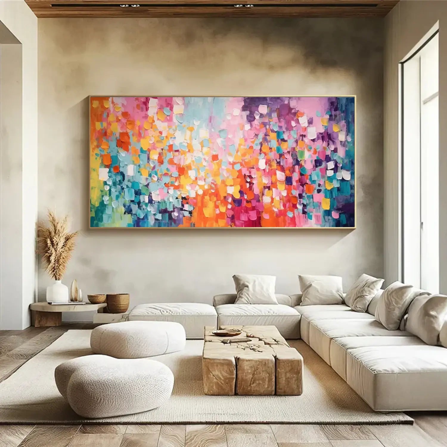 Colorful Abstract Textured Painting Canvas