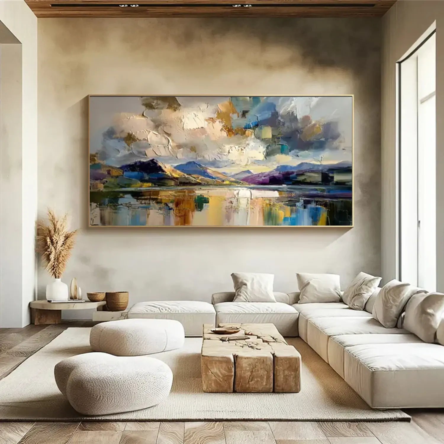 Colorful Ocean And Sky Abstract Textured Wall Art