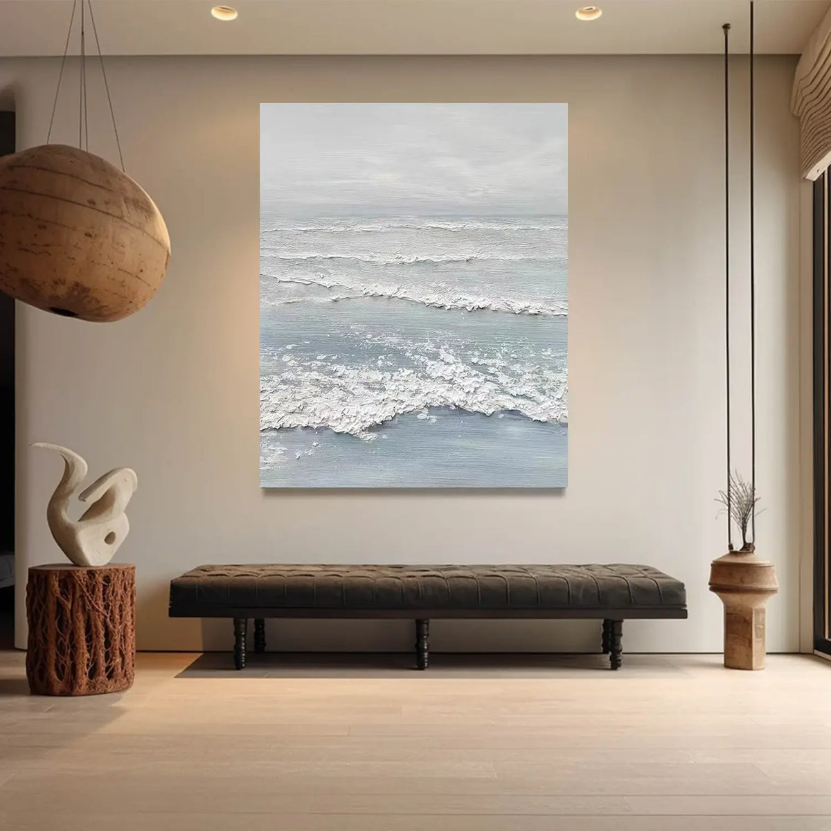 Ocean And Sky Textured Canvas Art #OS075