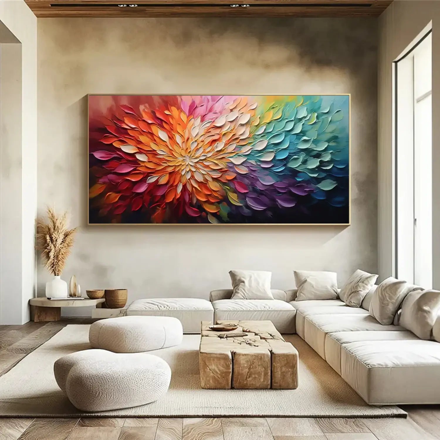 Colorful Abstract Textured Painting Canvas