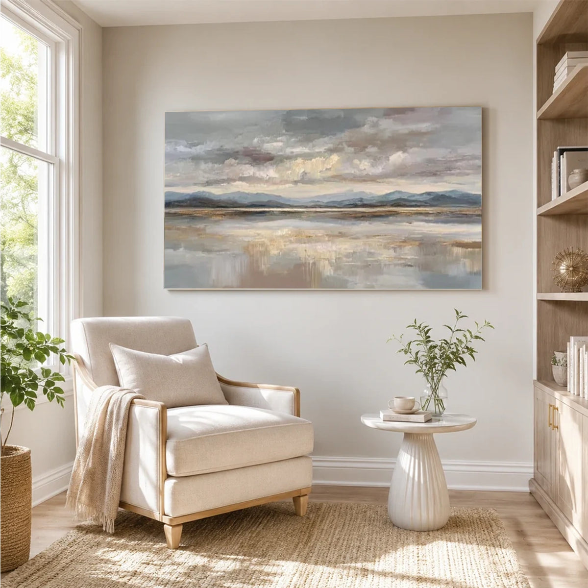 Abstract Ocean And Sky Canvas Art #OS071