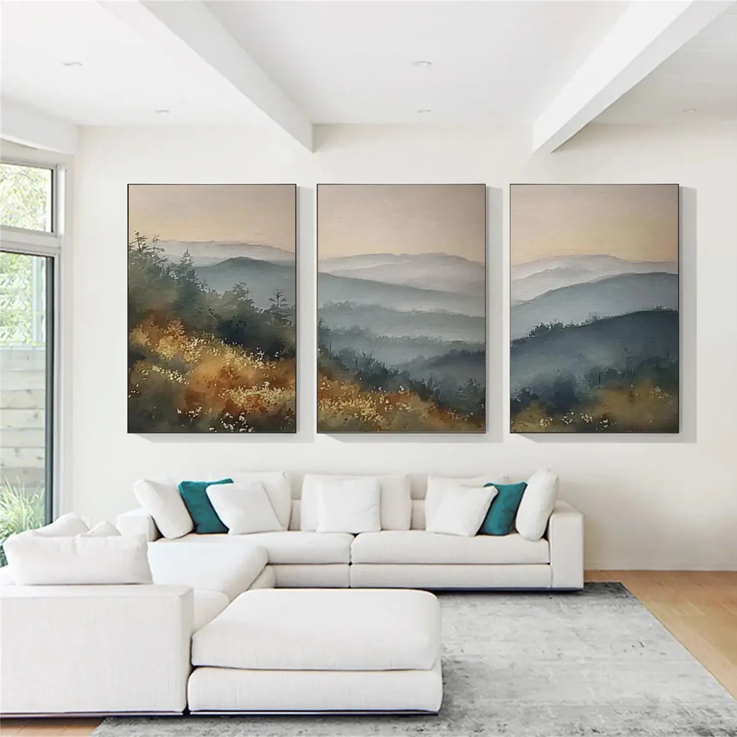 Abstract Urban Set of 3 Landscape Painting