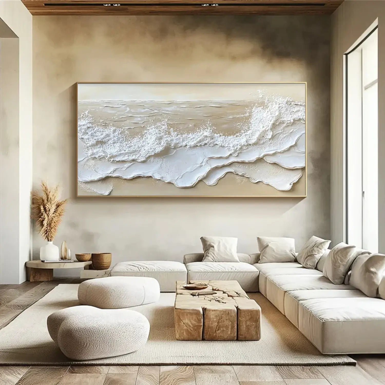 Ocean And Sky Textured Painting Canvas