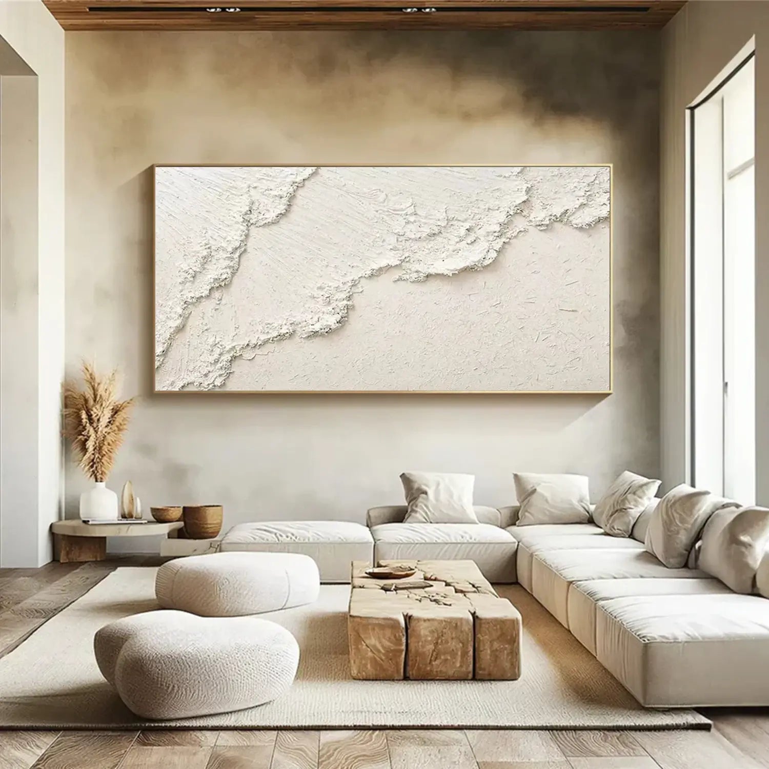 White Minimalist Textured Canvas