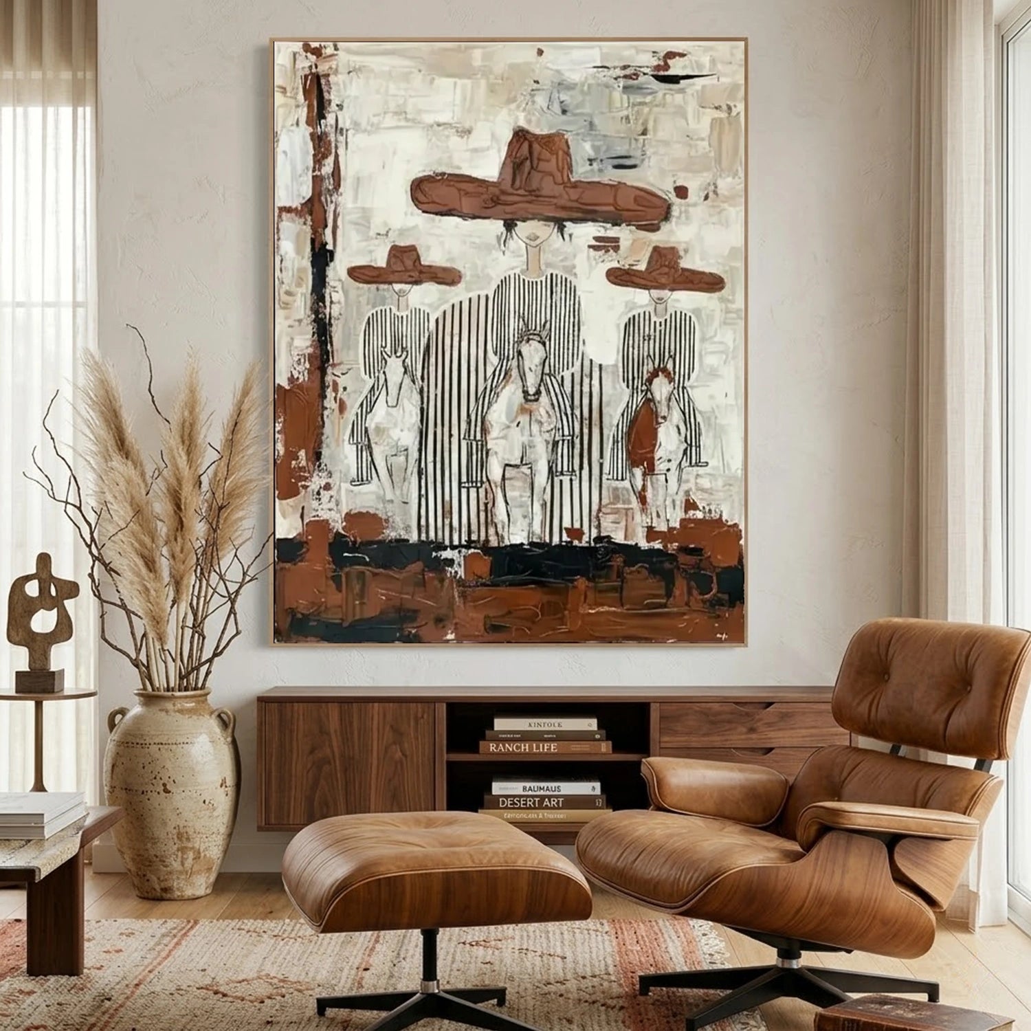 Vintage Americana Art | Plainsfolk At Dusk