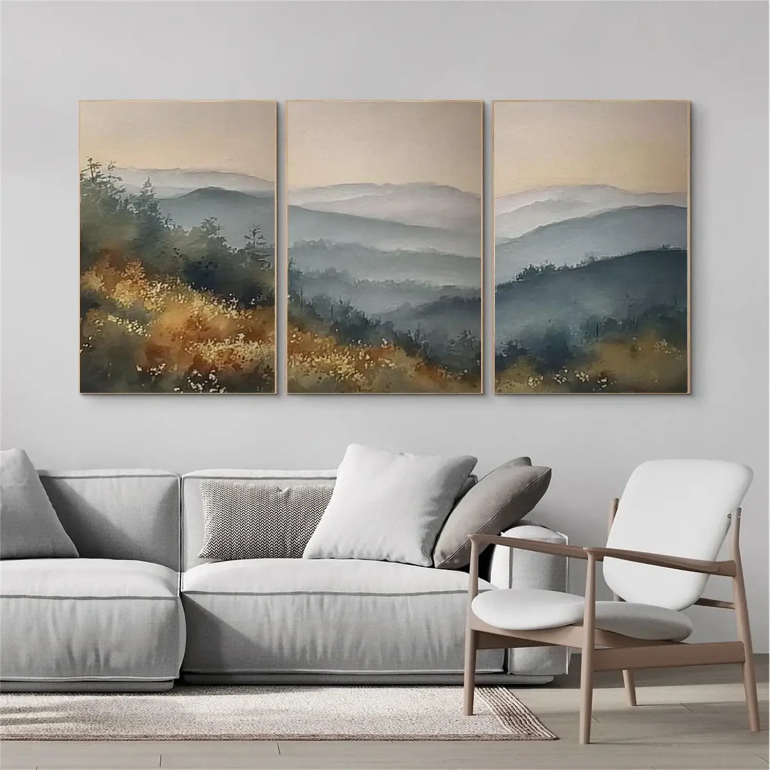 Abstract Urban Set of 3 Landscape Painting