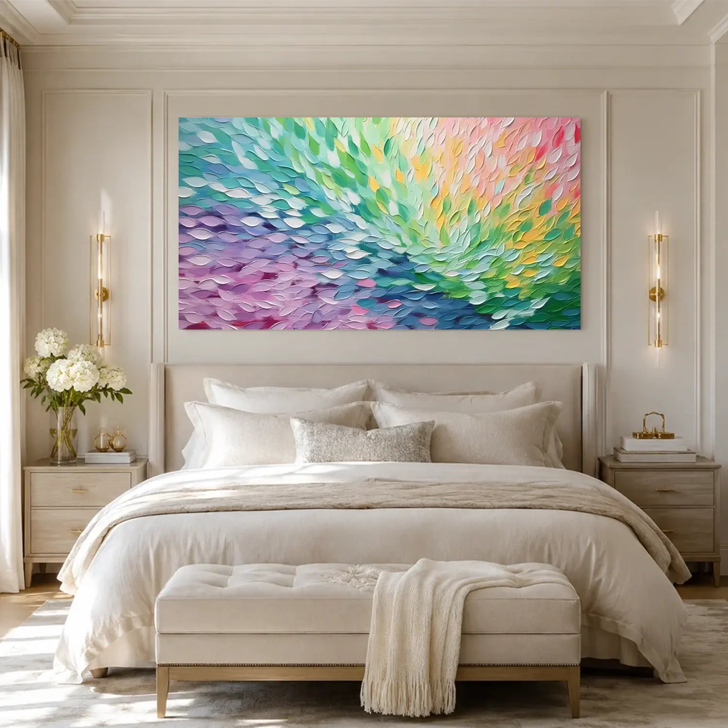 Colorful Abstract Textured Painting Canvas #AW158
