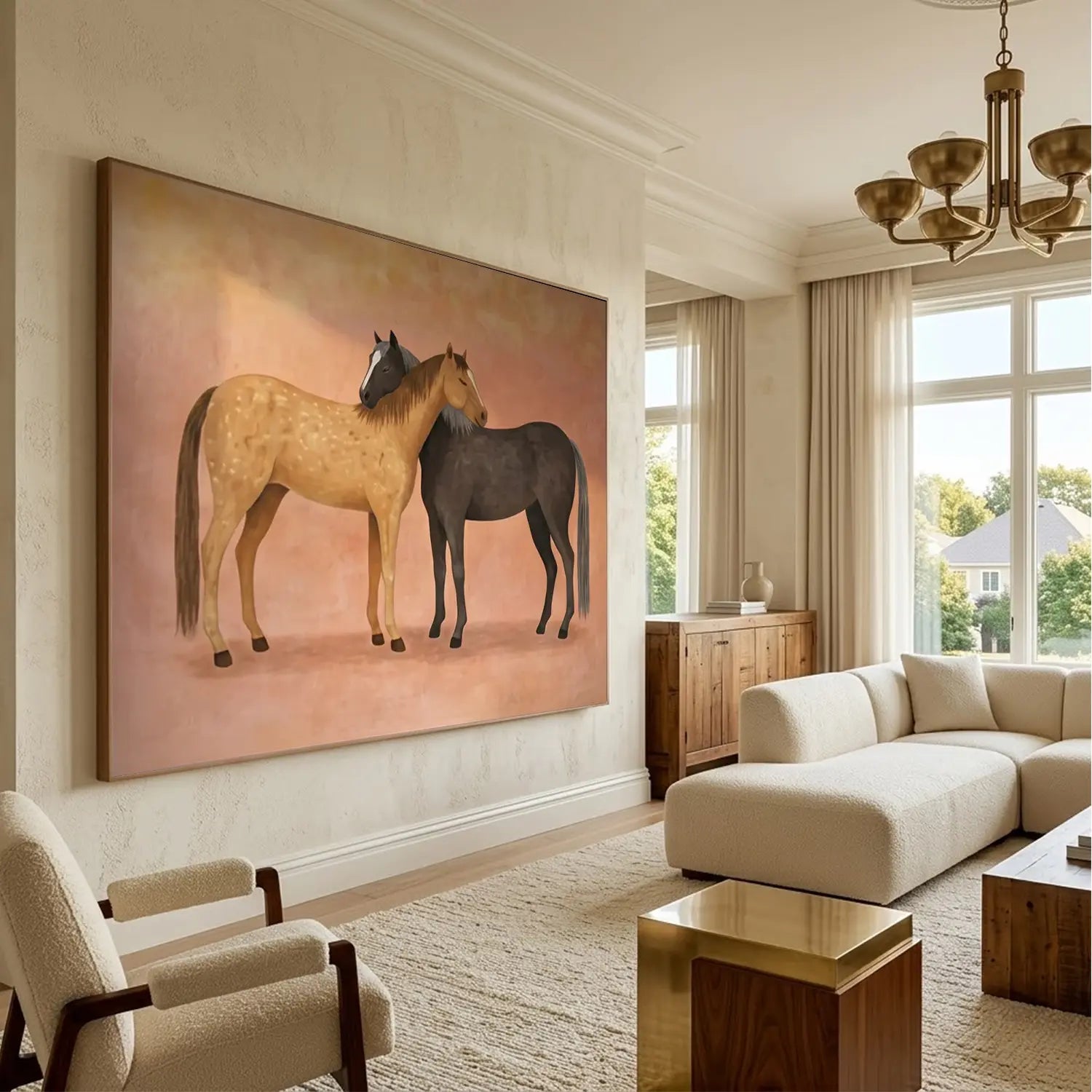 Vintage Americana Art | Tender Equine Embrace