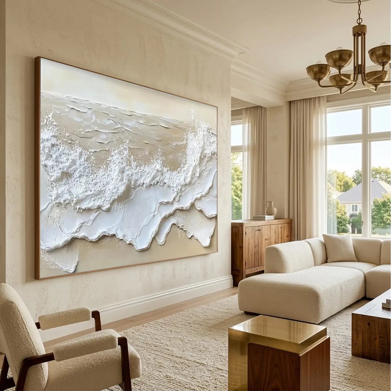 Ocean And Sky Textured Painting Canvas