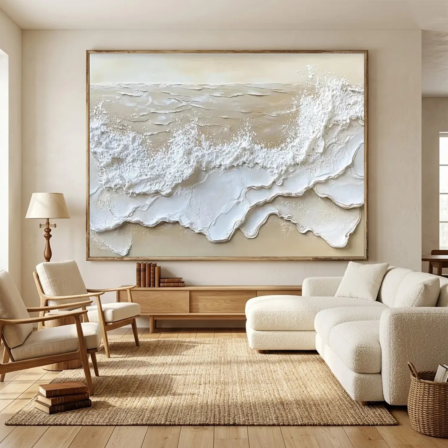 Ocean And Sky Textured Painting Canvas