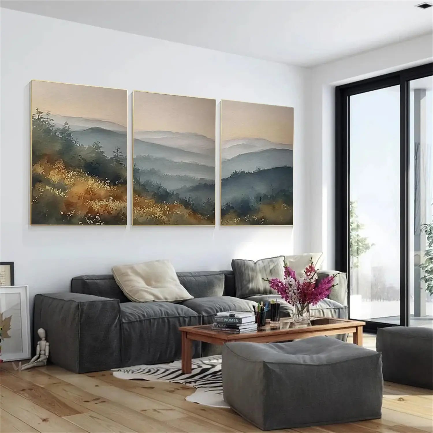 Abstract Urban Set of 3 Landscape Painting