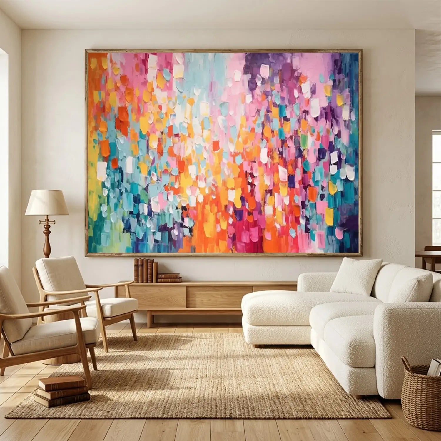 Colorful Abstract Textured Painting Canvas