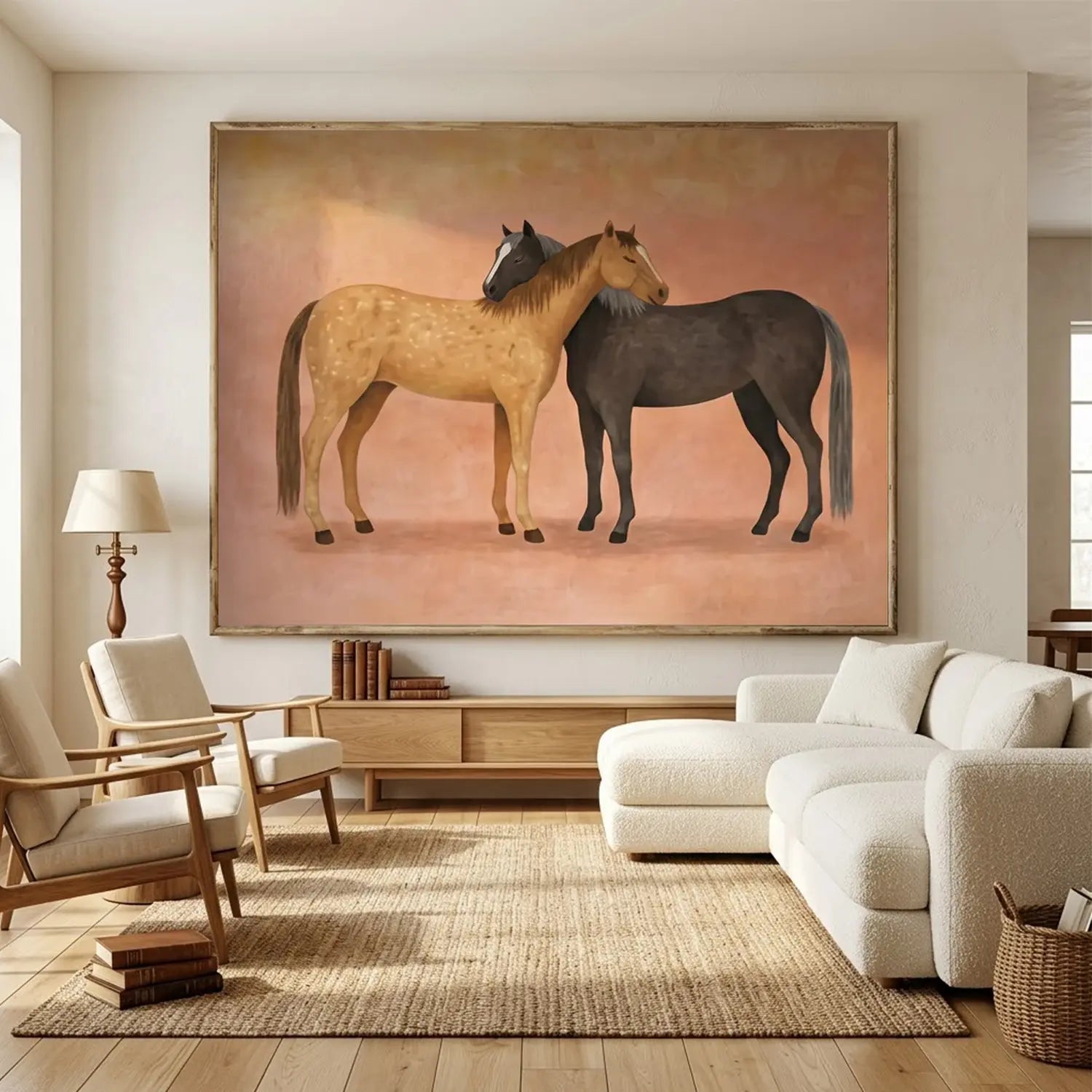 Vintage Americana Art | Tender Equine Embrace