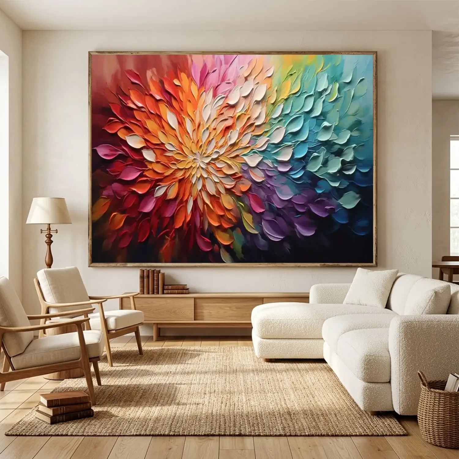 Colorful Abstract Textured Painting Canvas