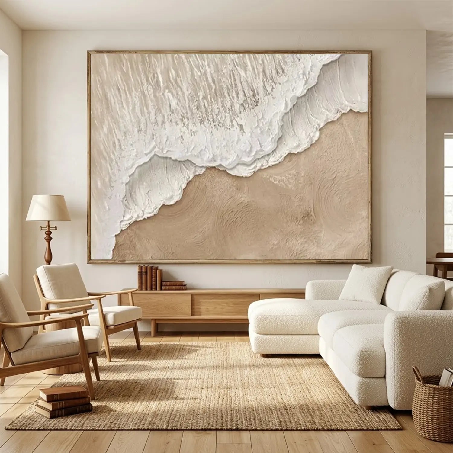 Ocean And Sky Textured Painting Canvas