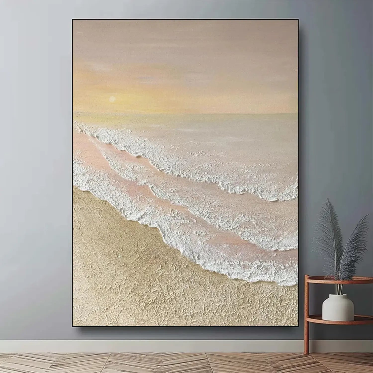 Plaster Art Ocean And Sky Texture Painting #OS058