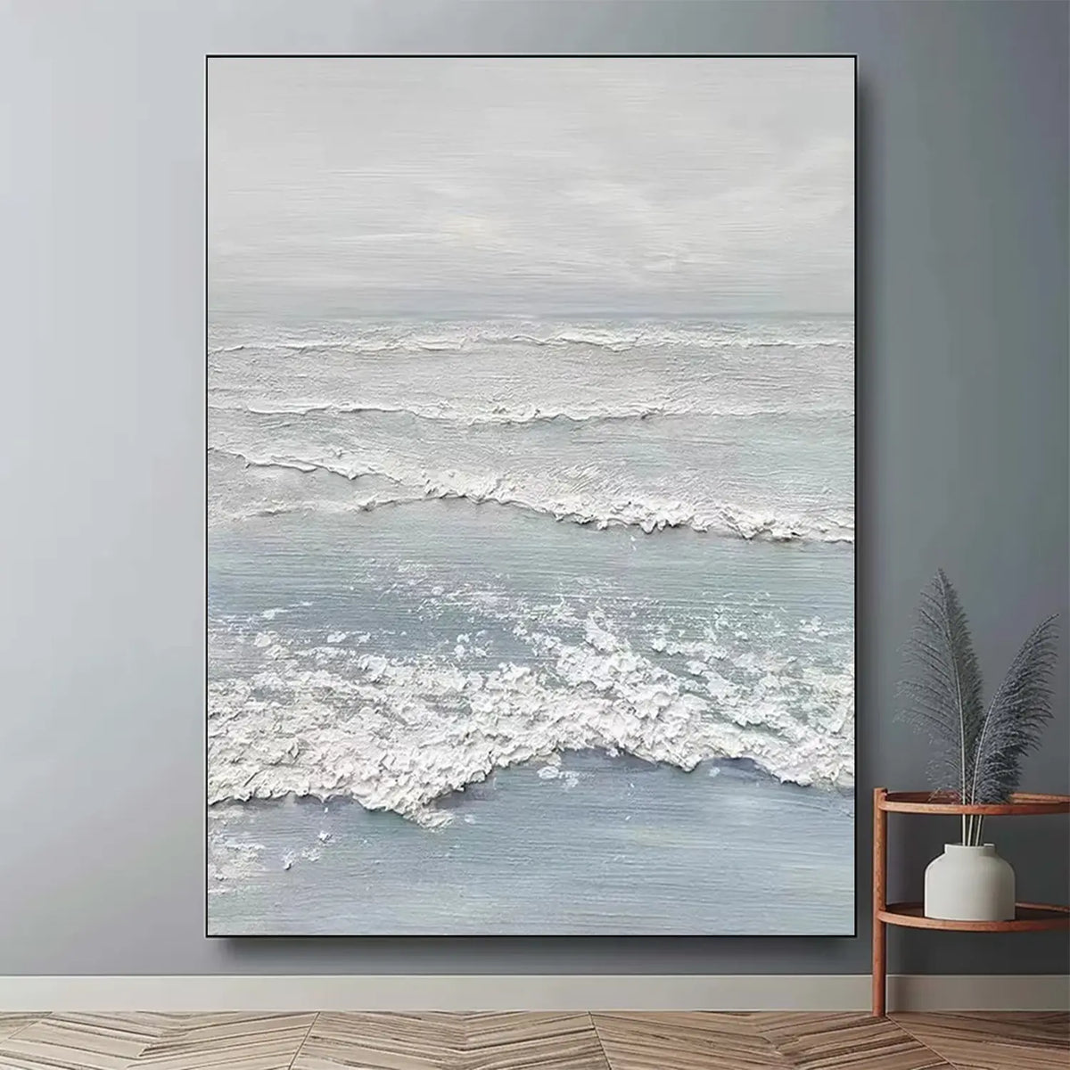 Ocean And Sky Textured Canvas Art #OS075