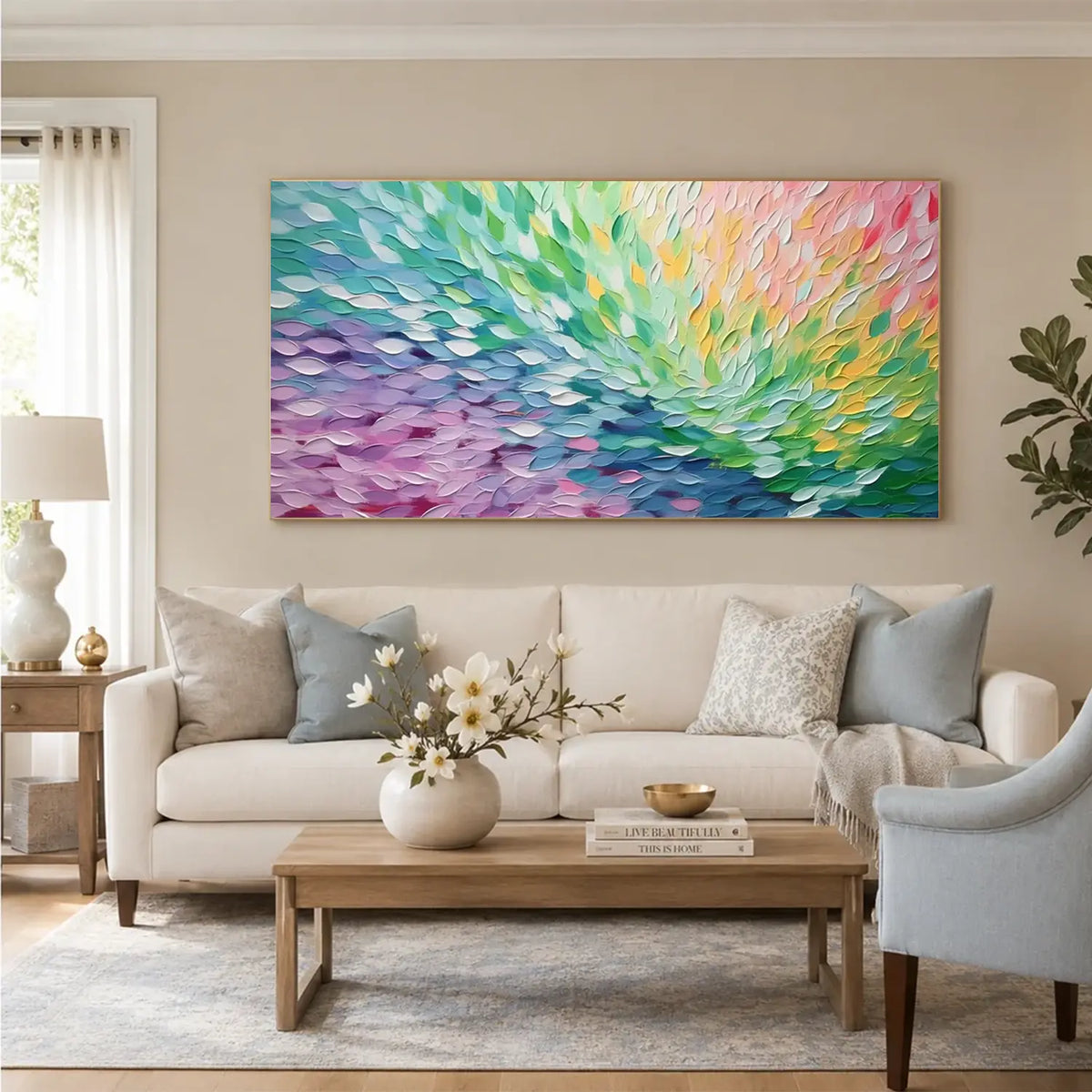 Colorful Abstract Textured Painting Canvas #AW158