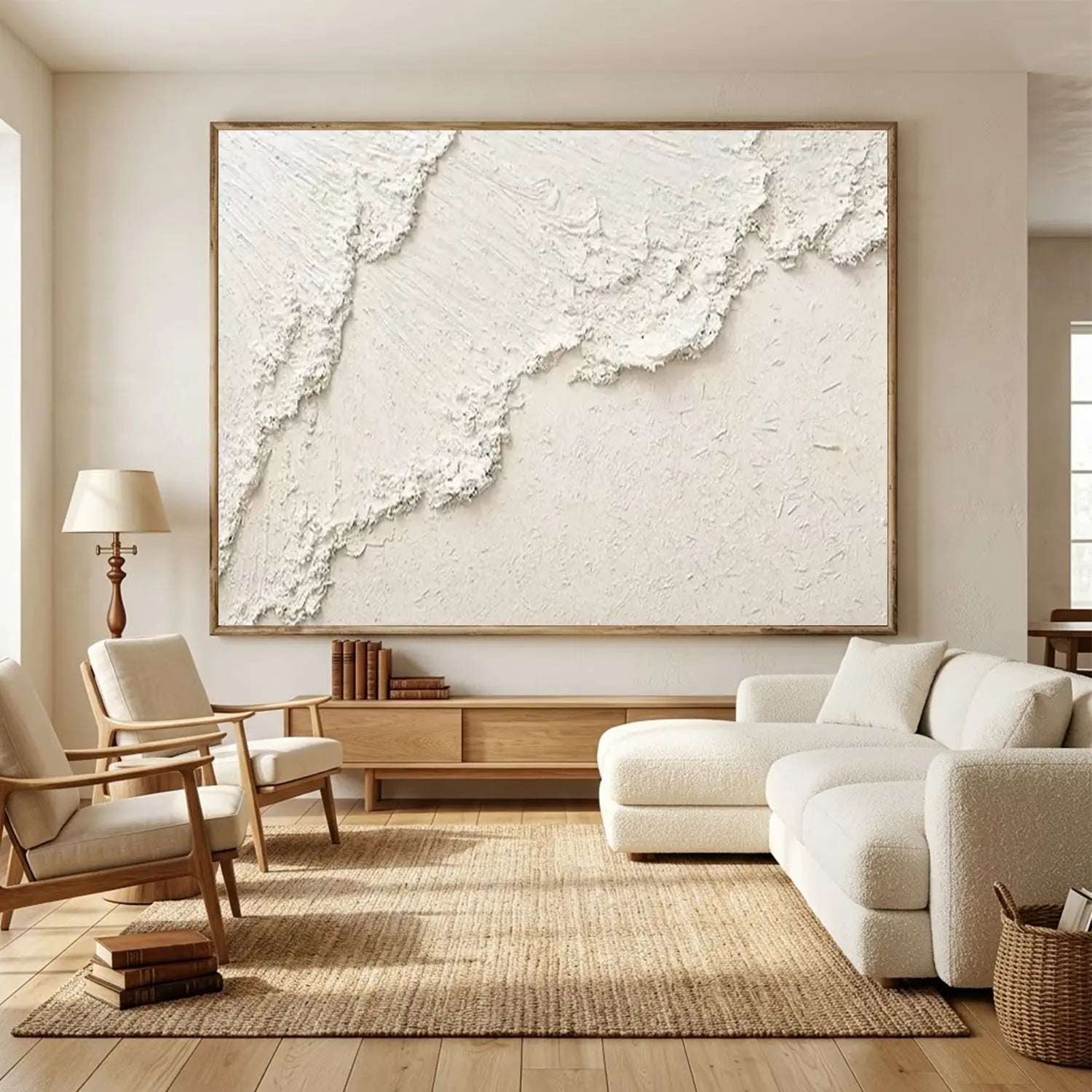 White Minimalist Textured Canvas