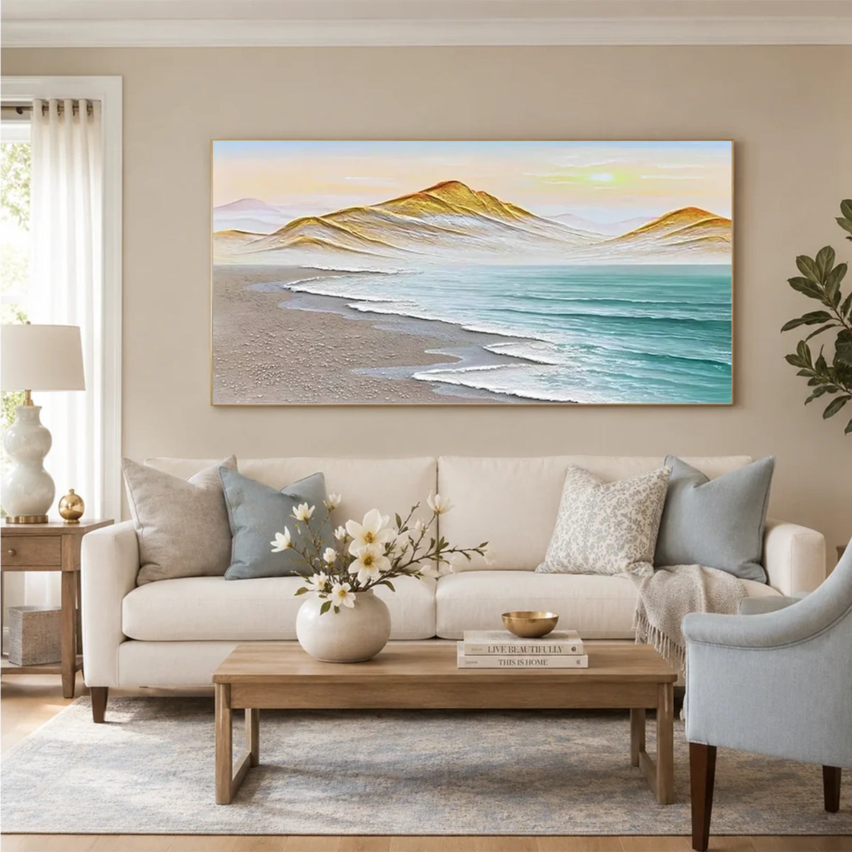 Abstract Mountain Textured Canvas Art #MM027