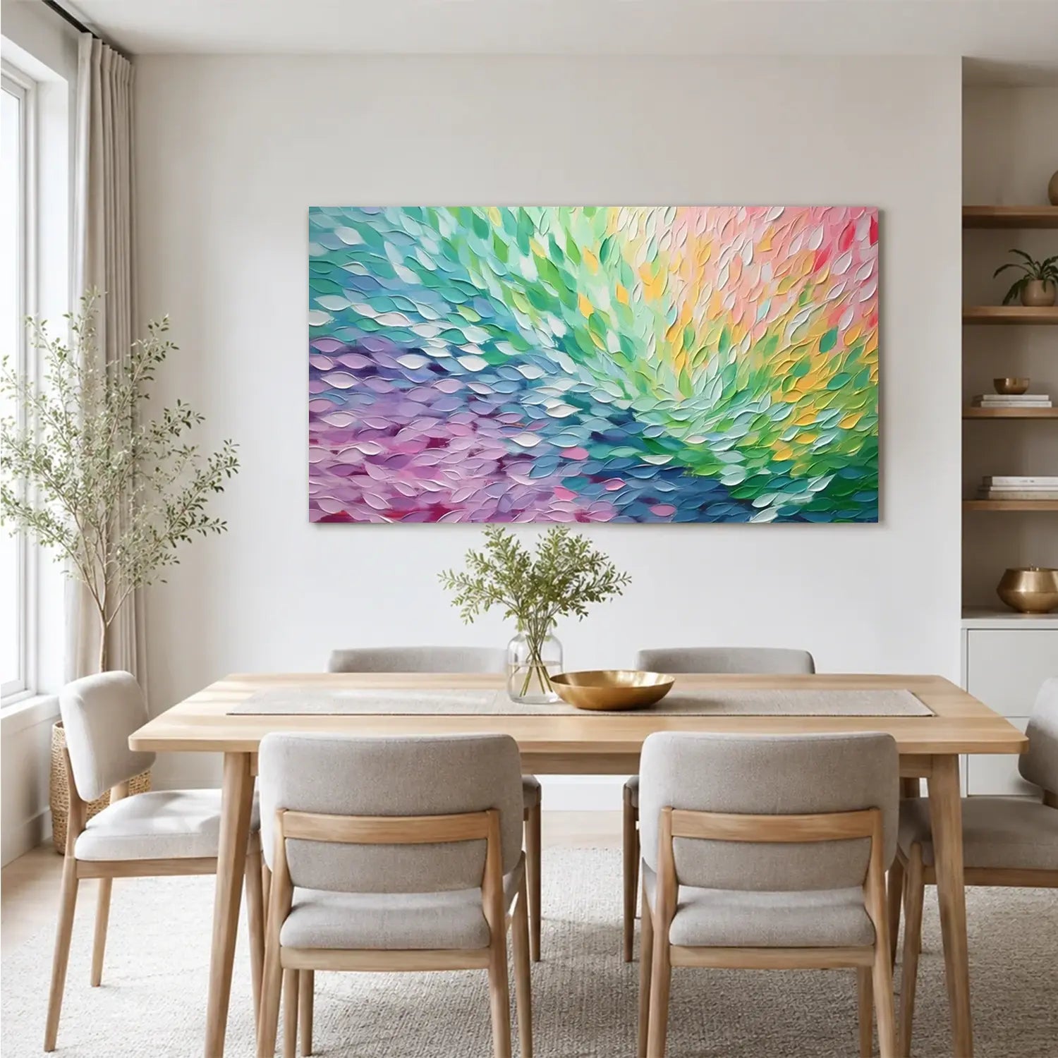 Colorful Abstract Textured Painting Canvas #AW158