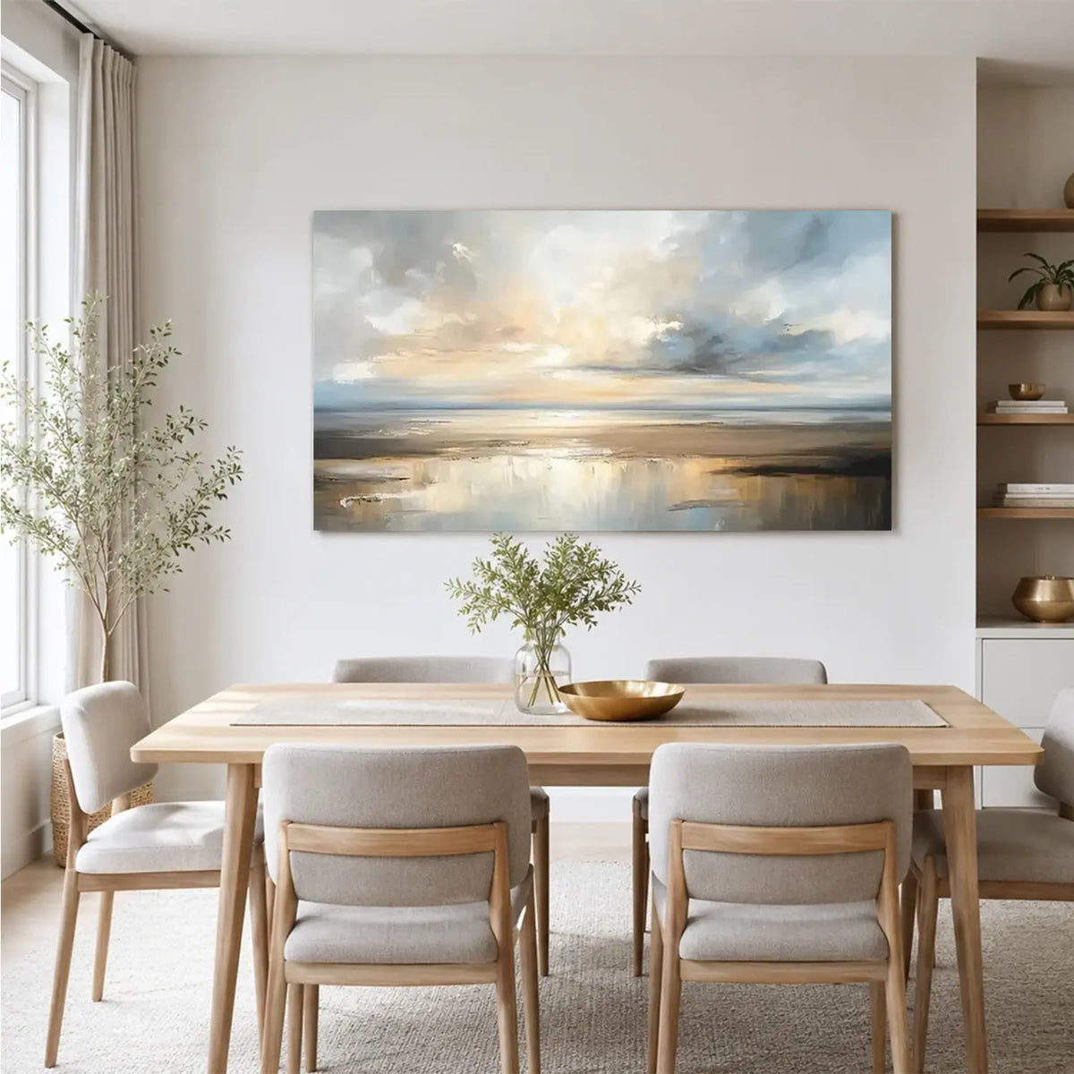 Ocean And Sky Abstract Textured Wall Art #OS082
