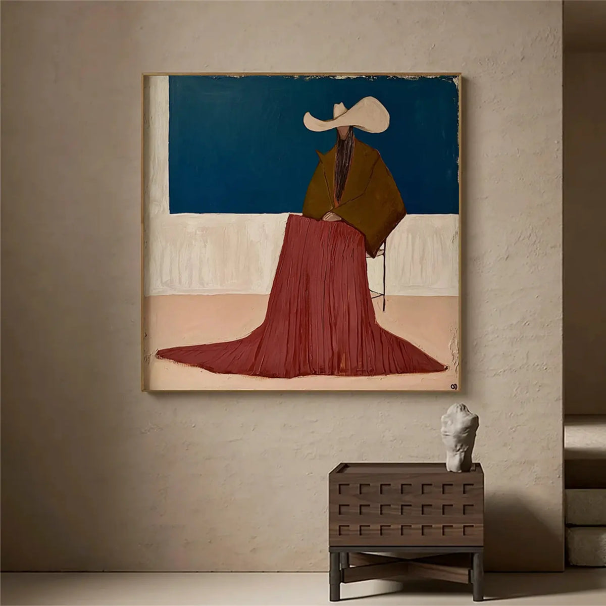 Vintage Americana Art Deep Blue Quarter #VA087