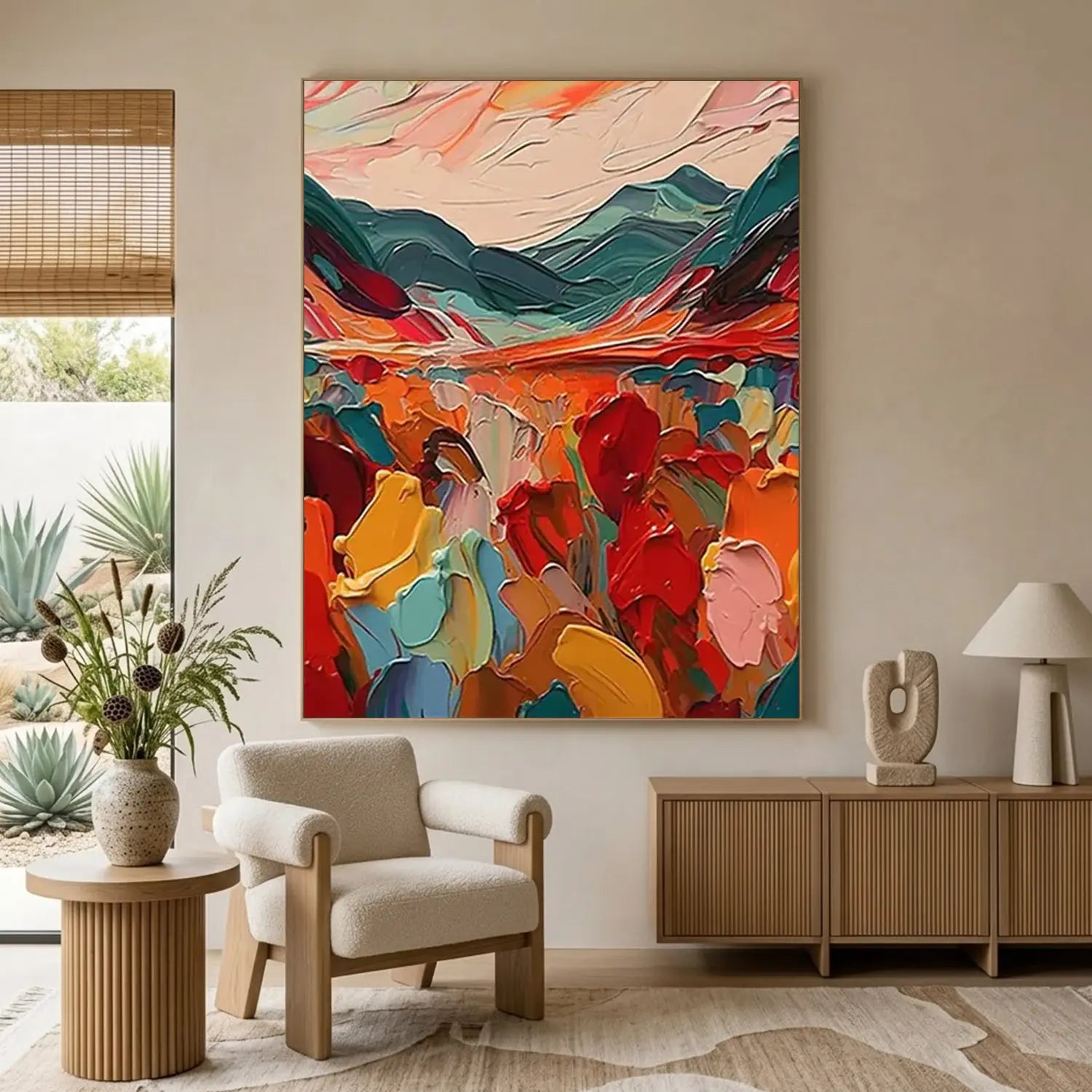 Colorful Abstract Textured Painting Canvas