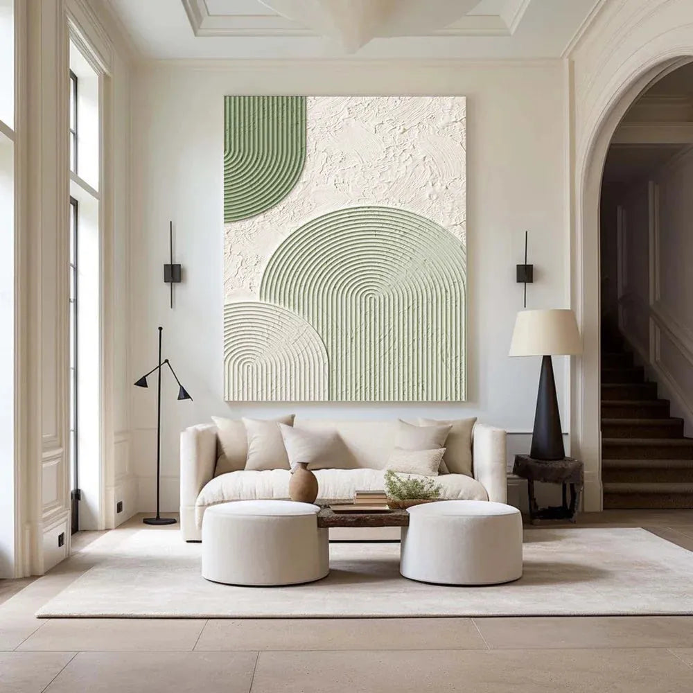 Green Minimalist Textured Painting Canvas #MT090