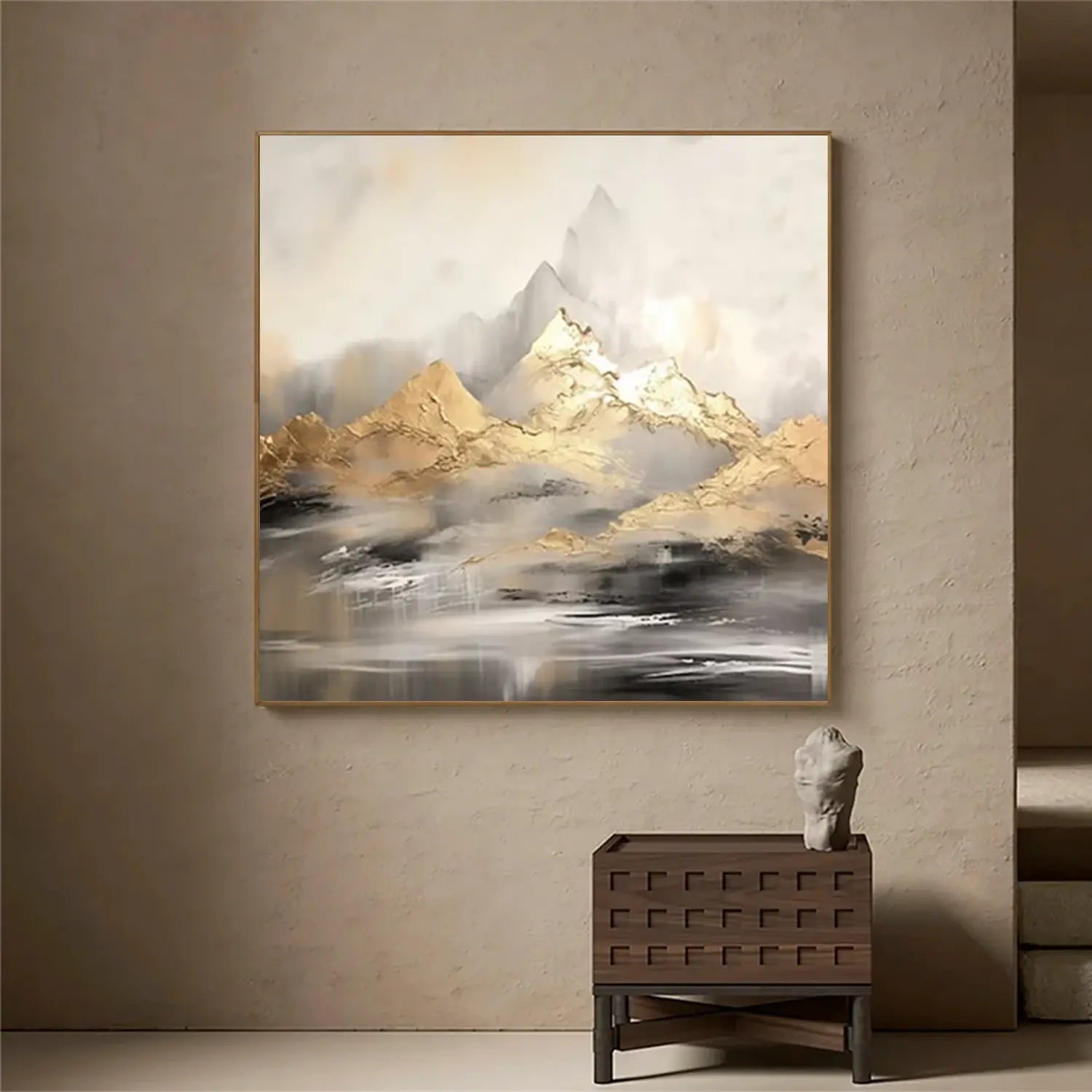 Abstract Mountain Textured Canvas Art #MM023