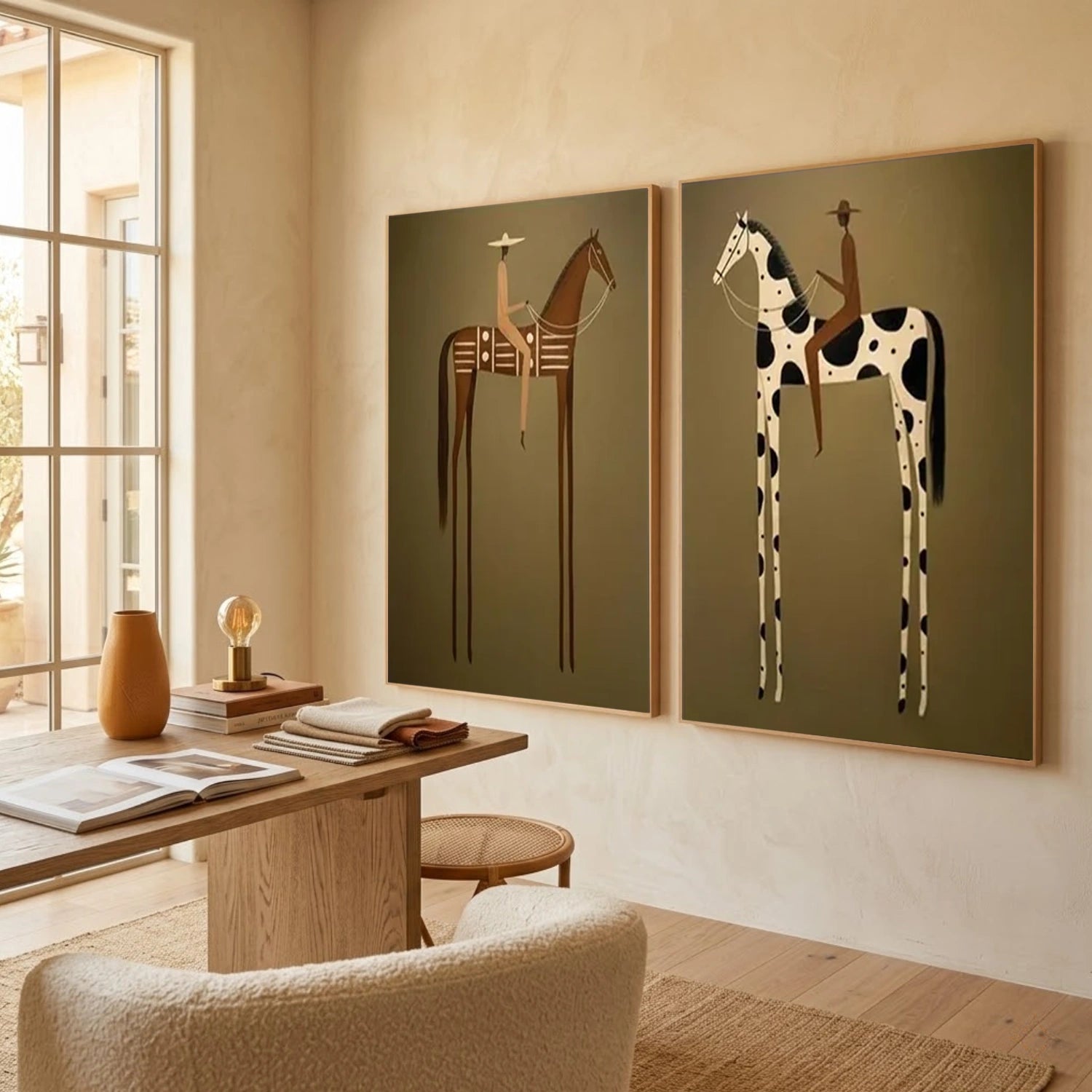 Vintage Americana Art | Long-Legged Duality