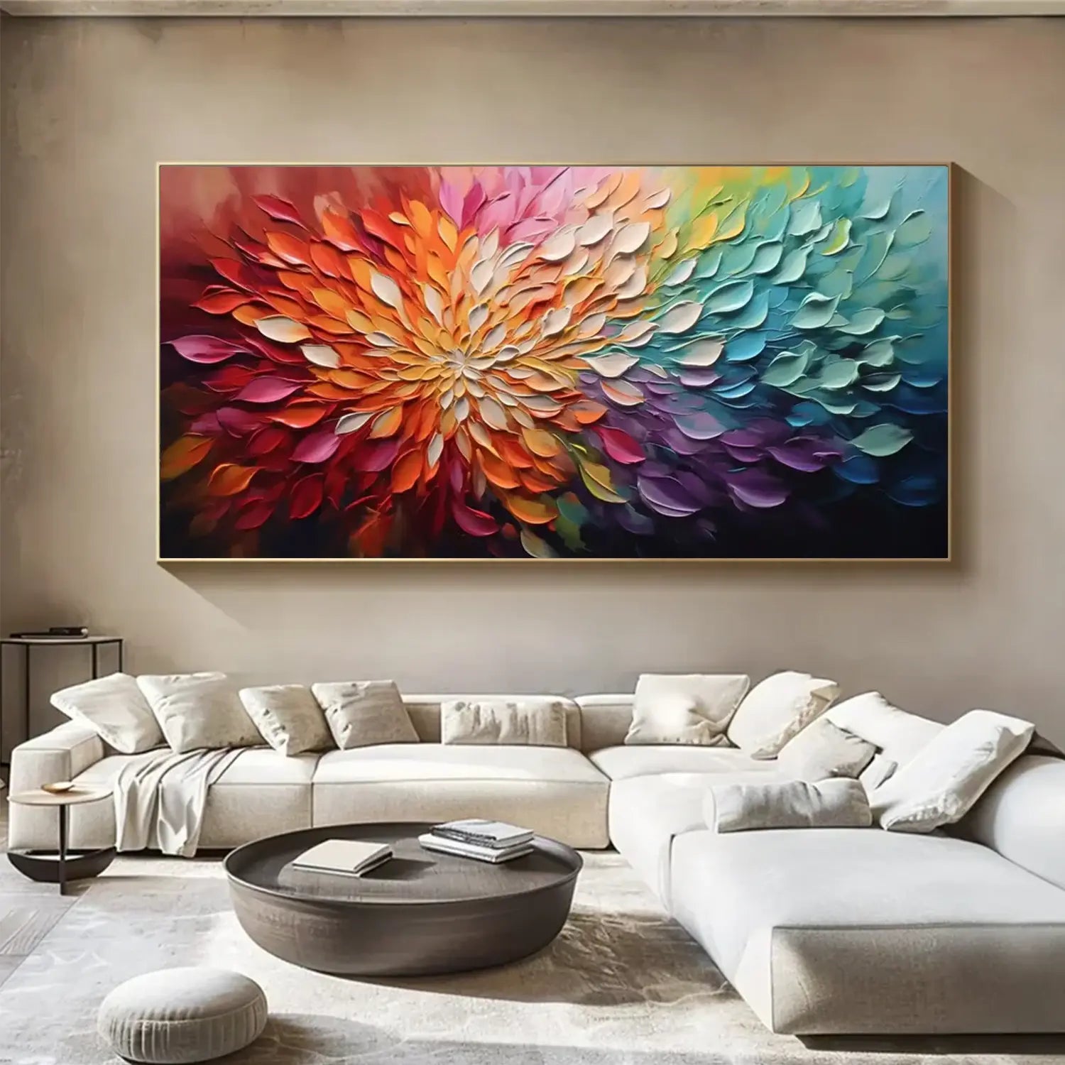 Colorful Abstract Textured Painting Canvas