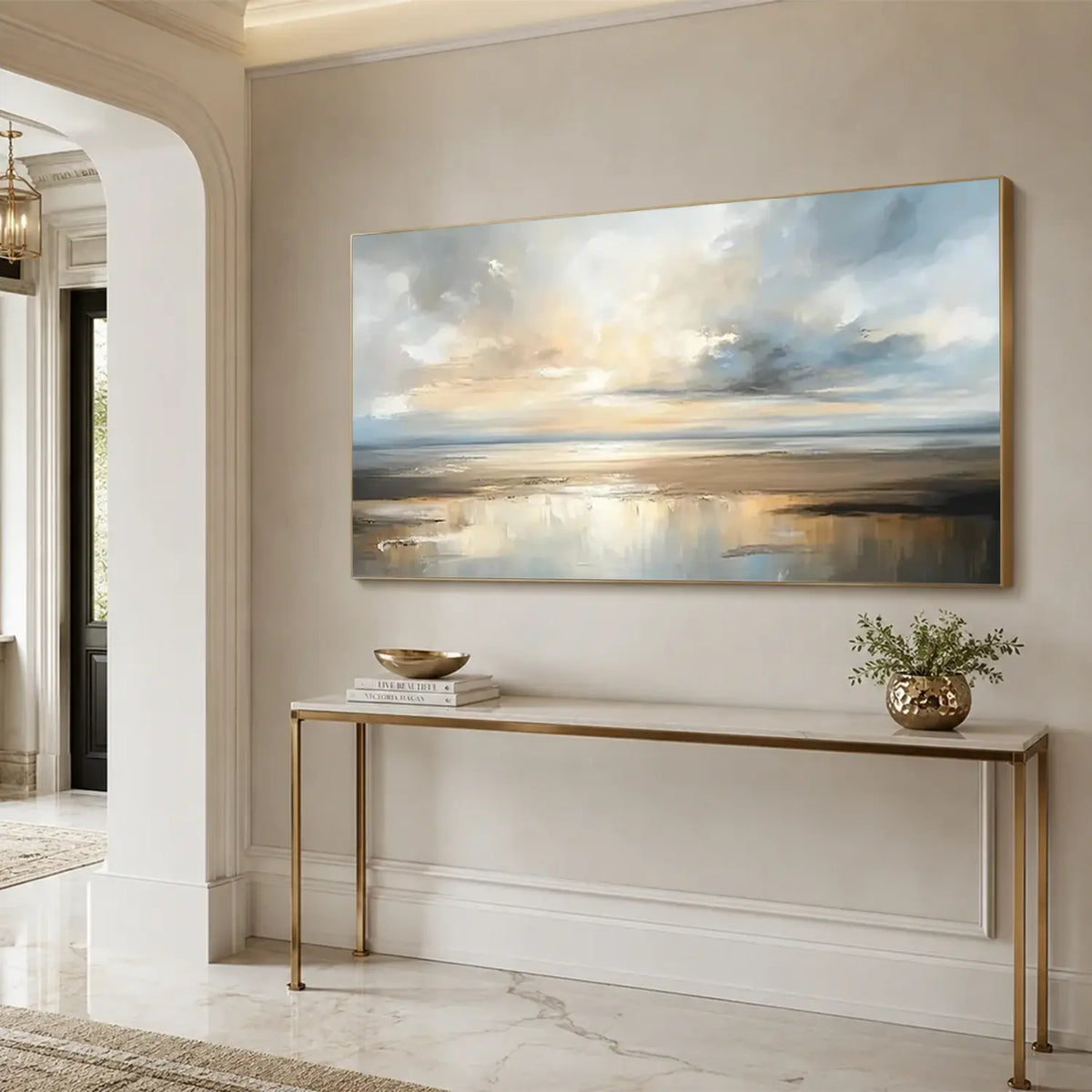 Ocean And Sky Abstract Textured Wall Art #OS082