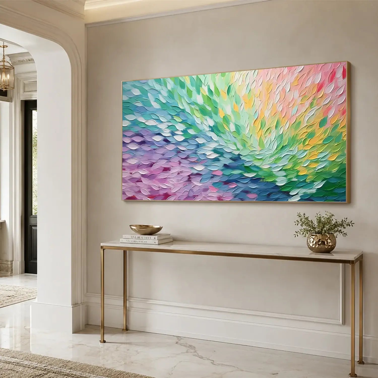 Colorful Abstract Textured Painting Canvas #AW158