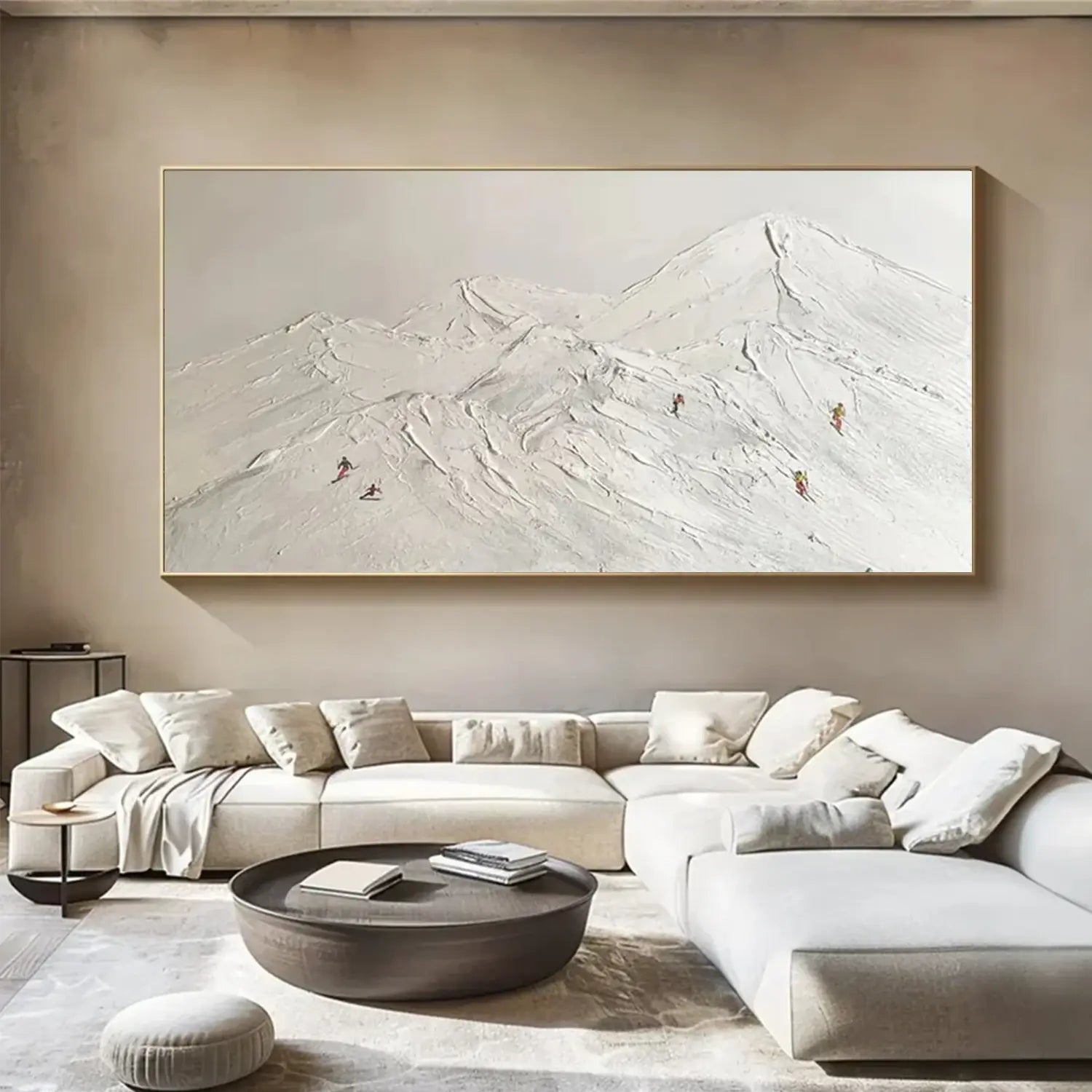 Skiing Sport Art Textured Painting Canvas