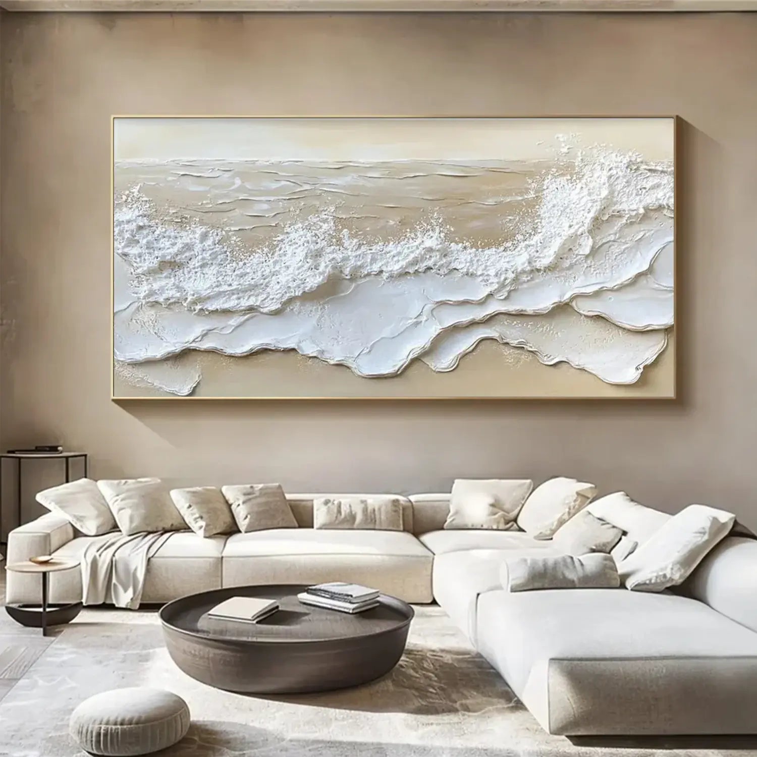 Ocean And Sky Textured Painting Canvas