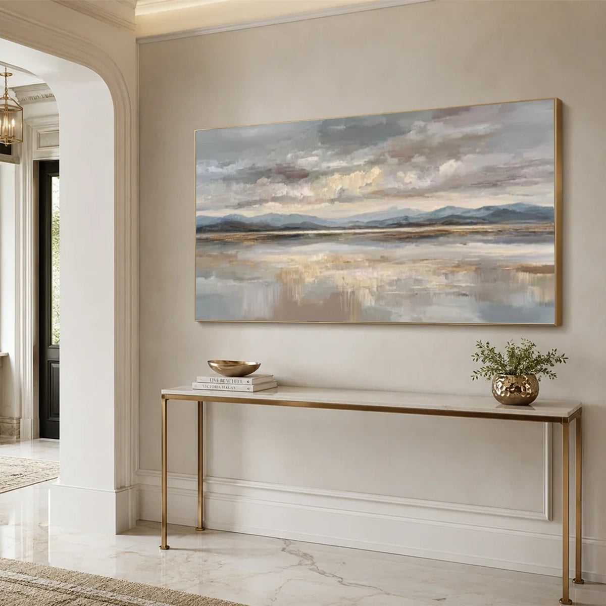 Abstract Ocean And Sky Canvas Art #OS071