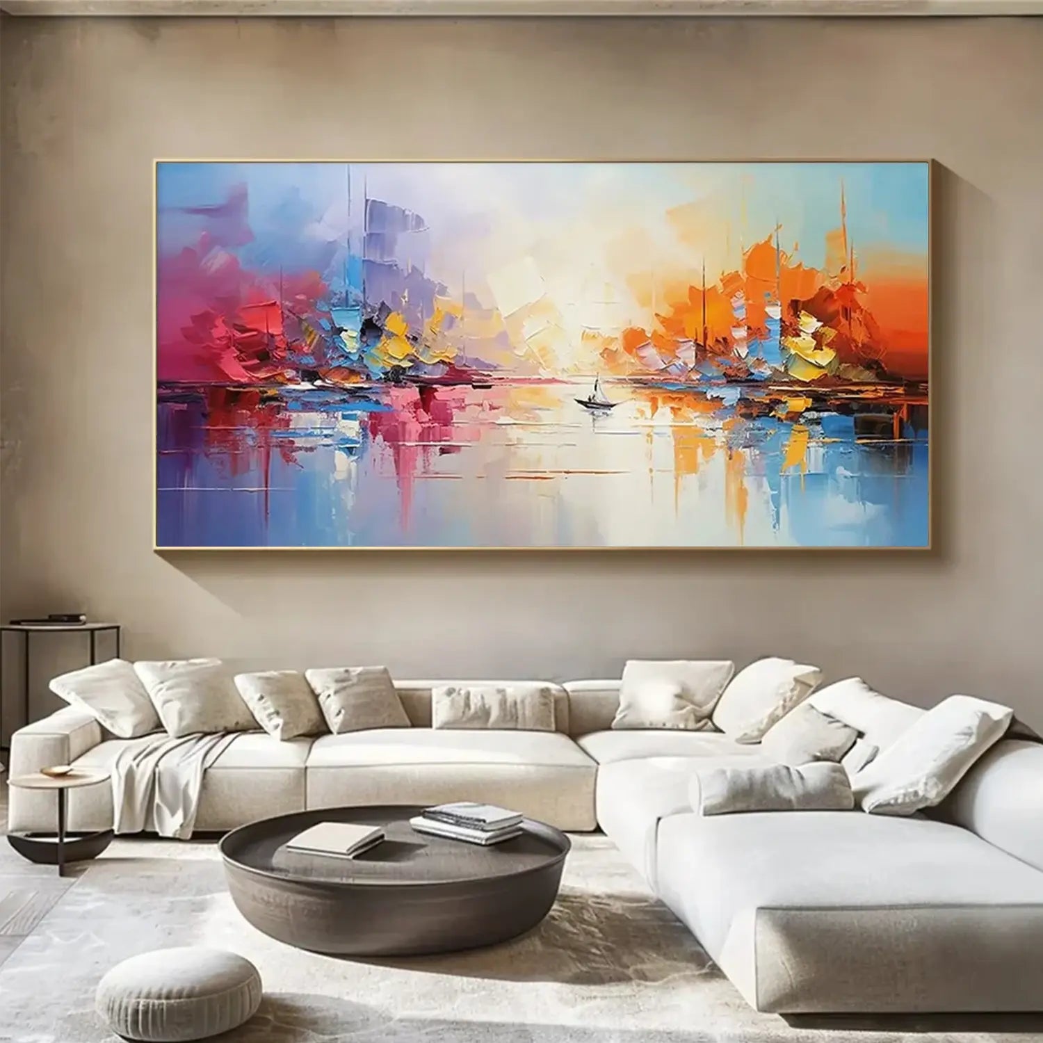 Colorful Abstract Textured Painting Canvas