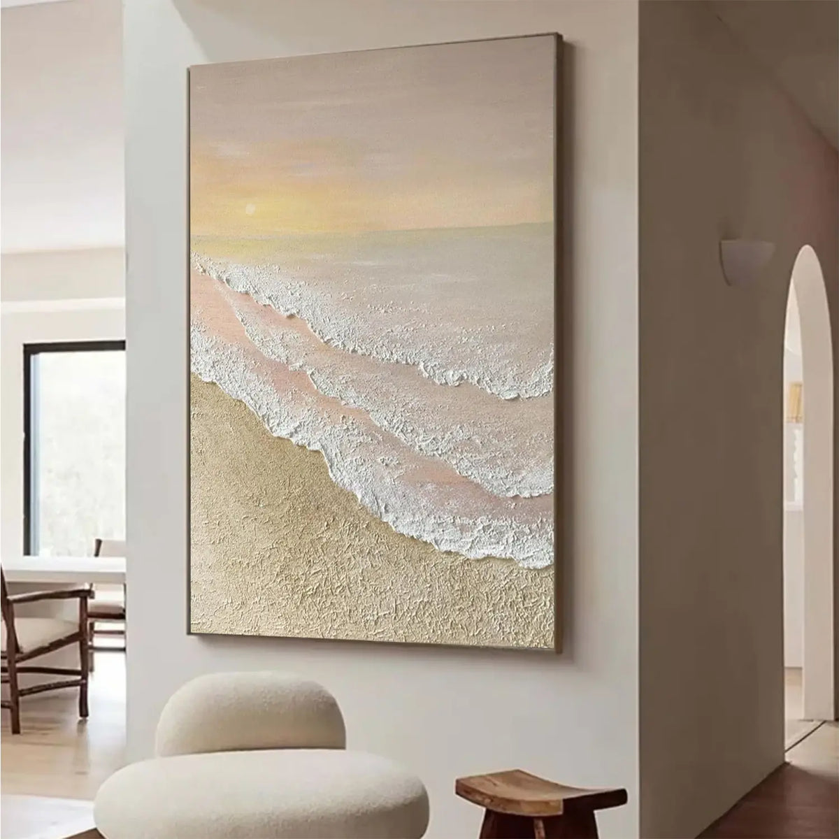 Plaster Art Ocean And Sky Texture Painting #OS058