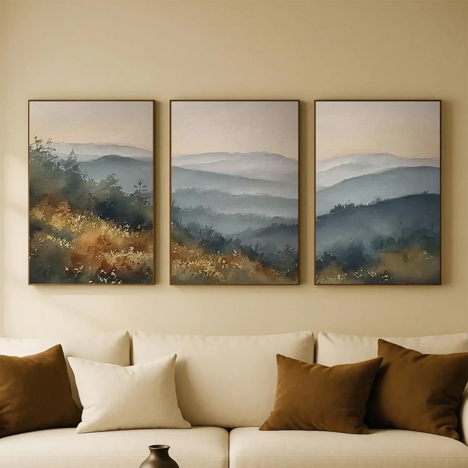 Abstract Urban Set of 3 Landscape Painting