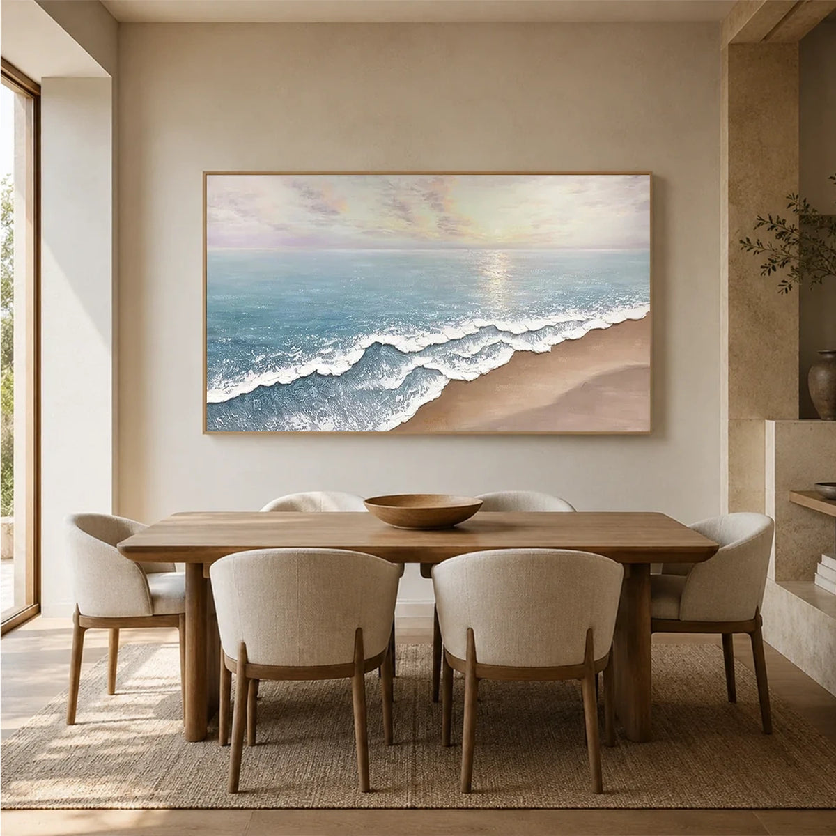 Ocean And Sky Textured Canvas Art #OS074