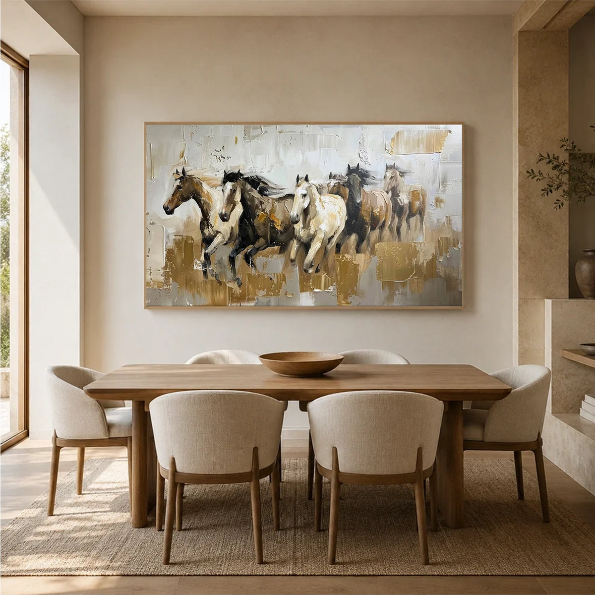Abstract Animal Horse Textured Canvas Art #AA028