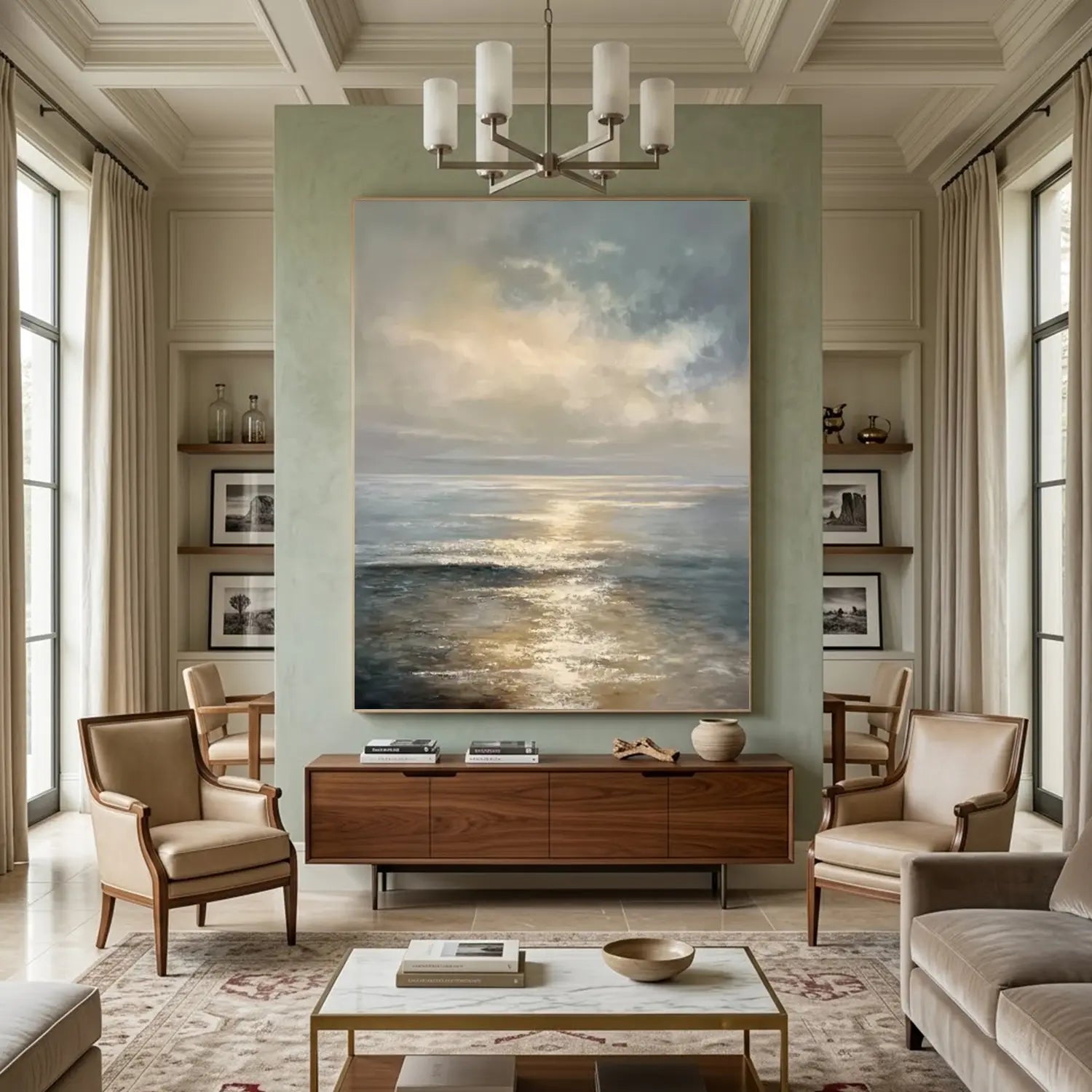 Abstract Ocean And Sky Canvas Art