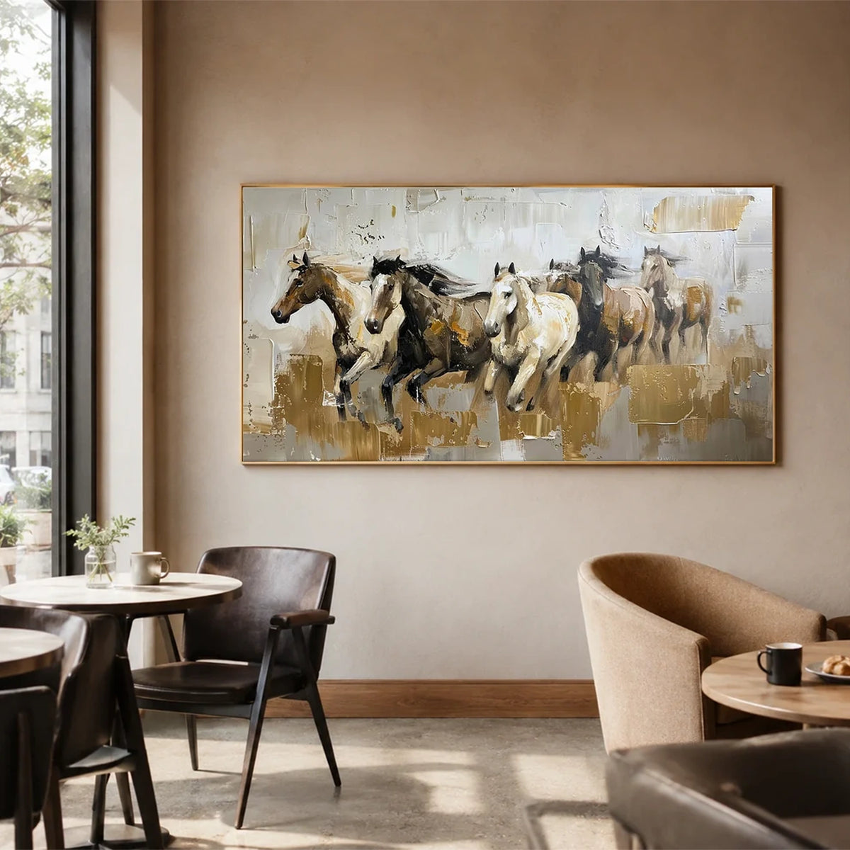 Abstract Animal Horse Textured Canvas Art #AA028