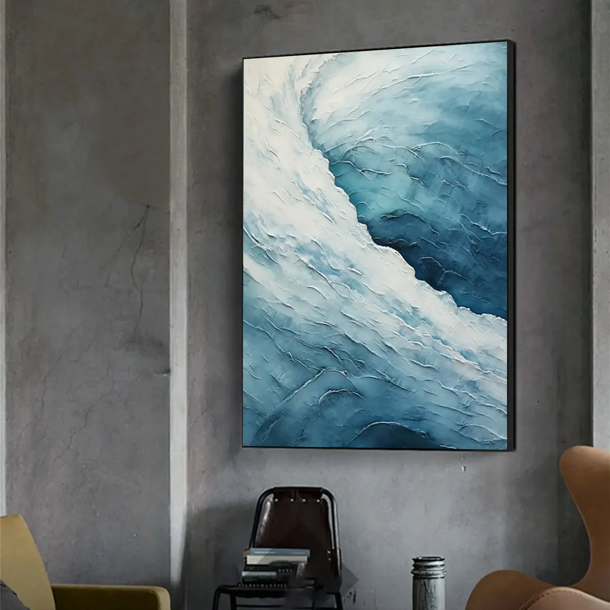Textured Ocean And Sky Canvas Art #OS080