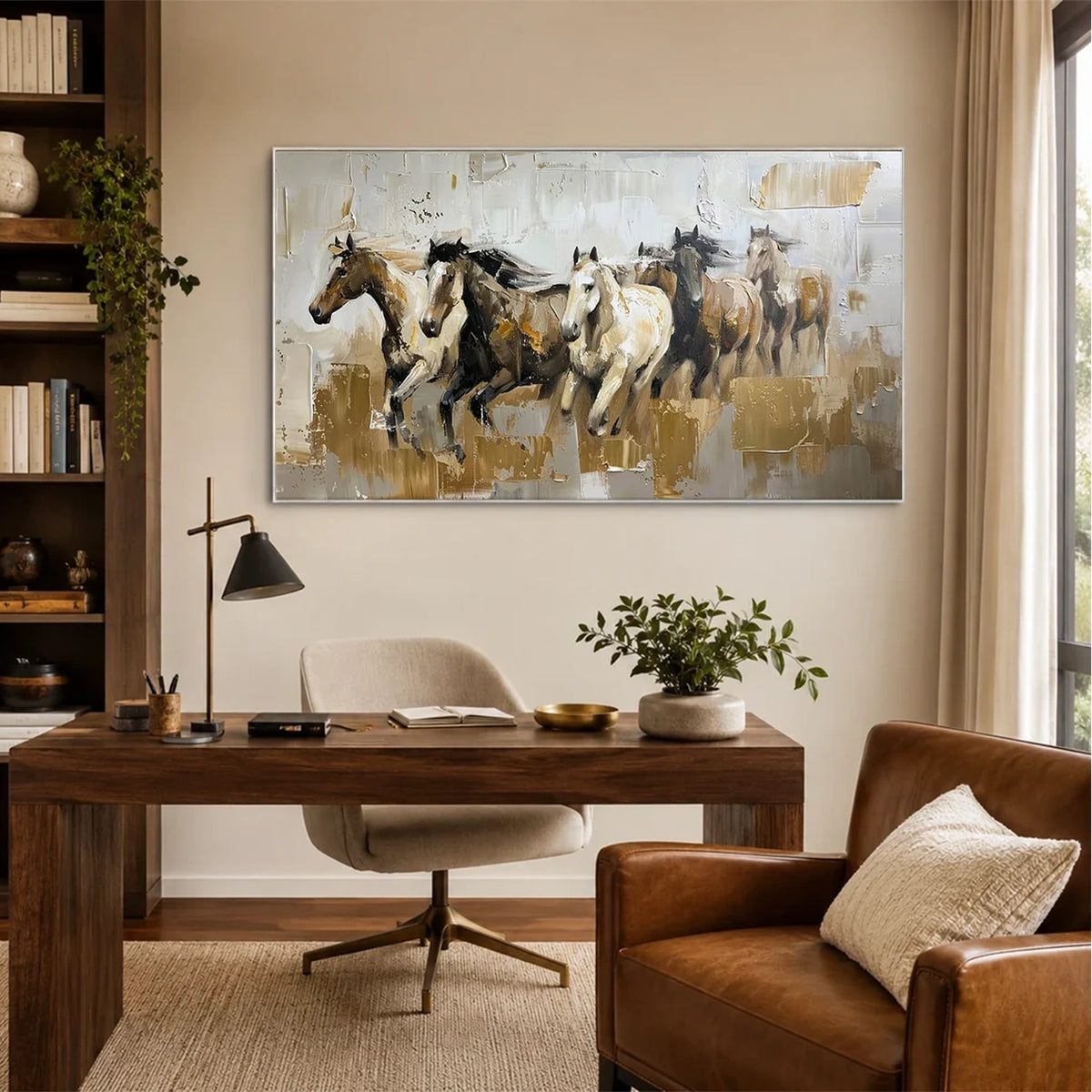 Abstract Animal Horse Textured Canvas Art #AA028