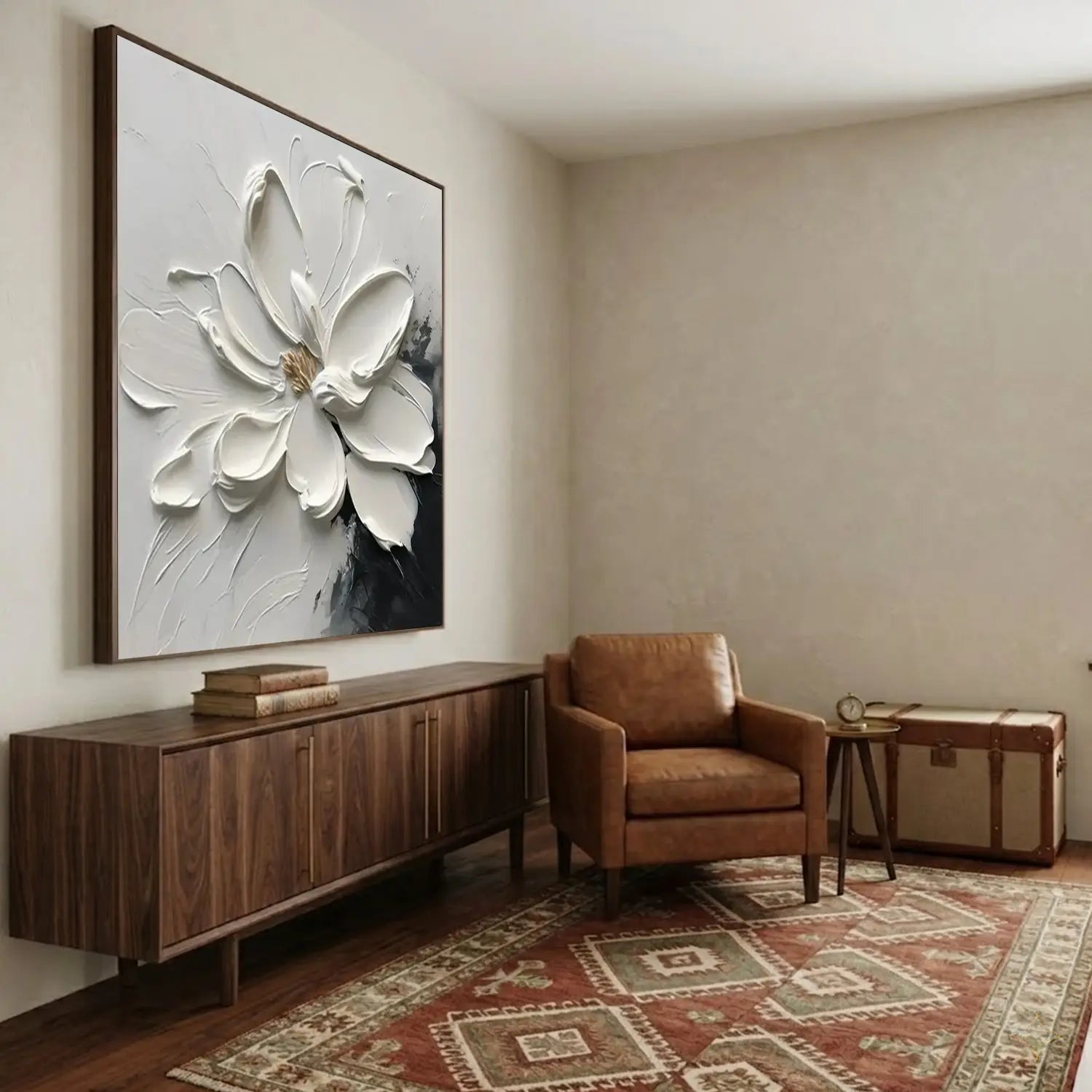 Flower Textured Painting Canvas