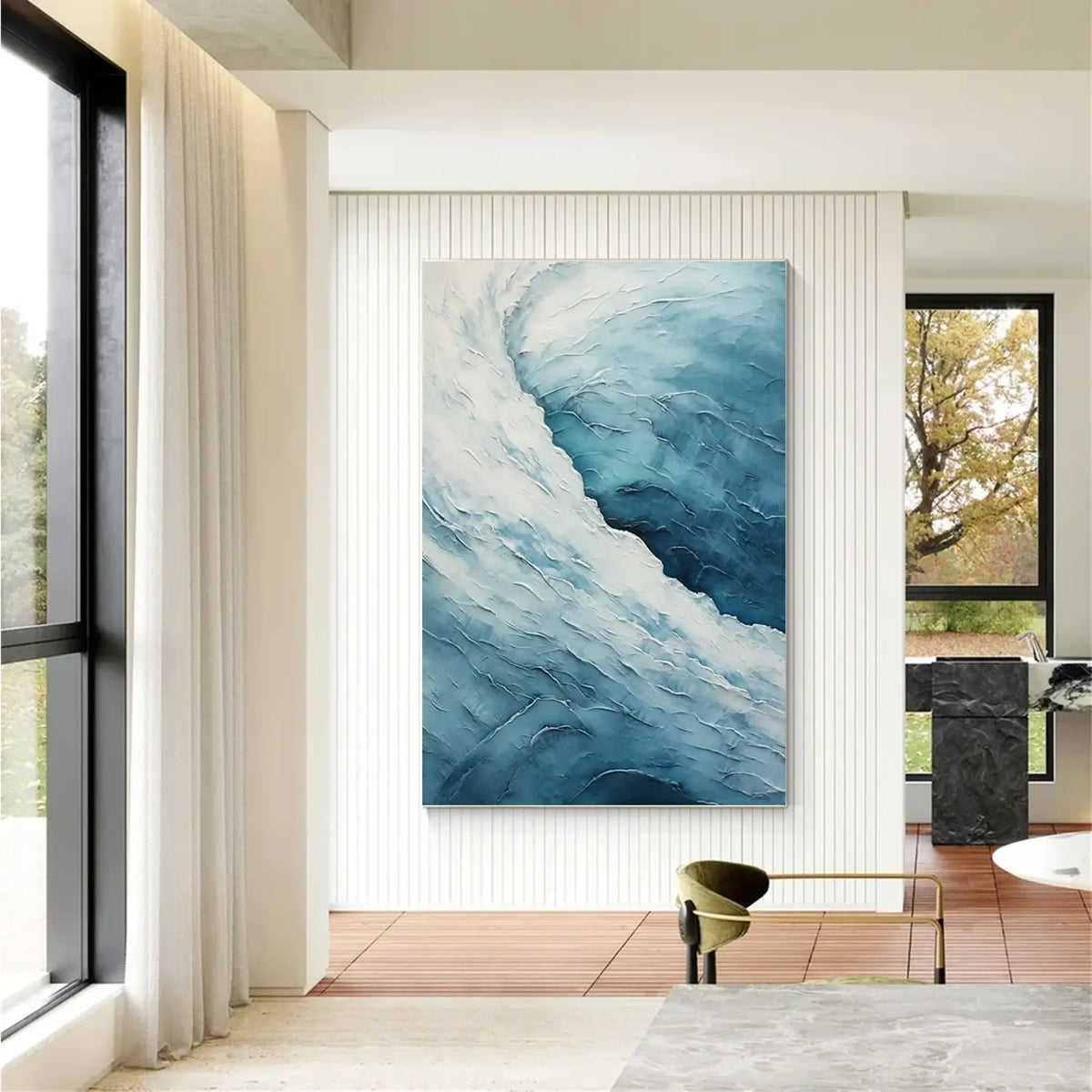 Textured Ocean And Sky Canvas Art #OS080