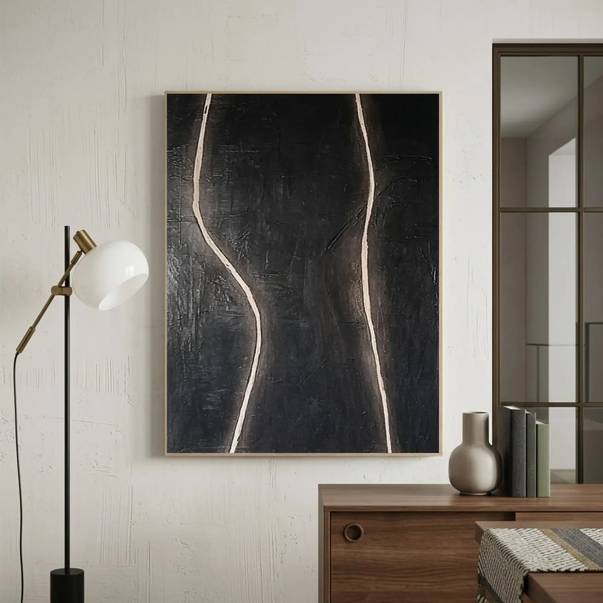Black and White Minimalist Canvas Art #MM010